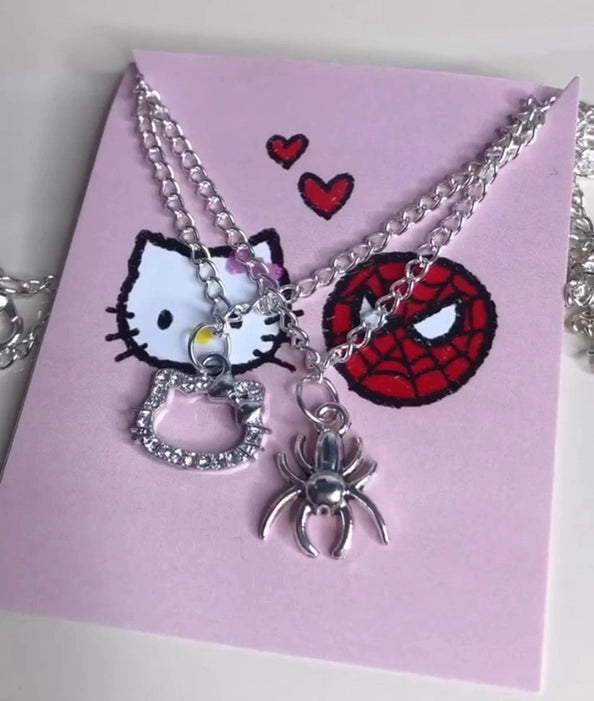 Spiderman x Hello Kitty Pendants