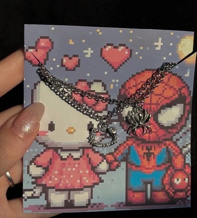 Spiderman x Hello Kitty Pendants