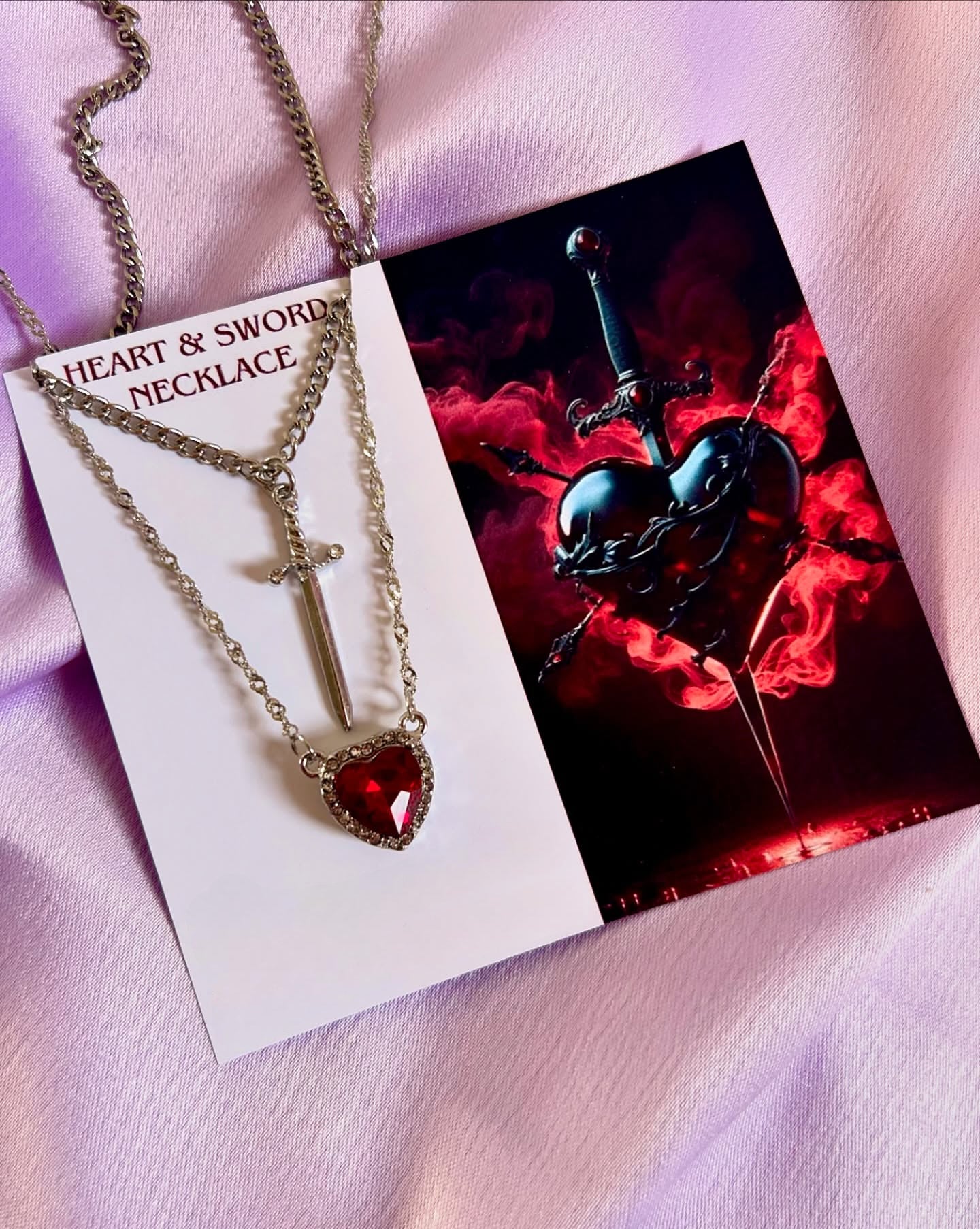 heart & sword necklace